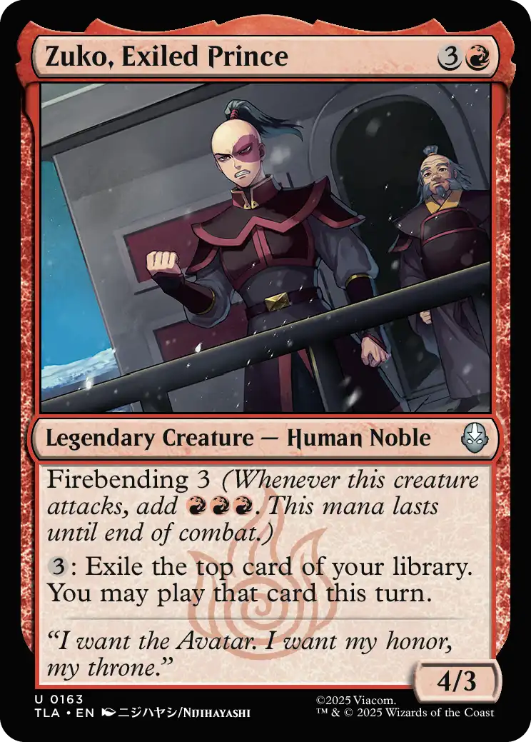 Zuko, Exiled Prince