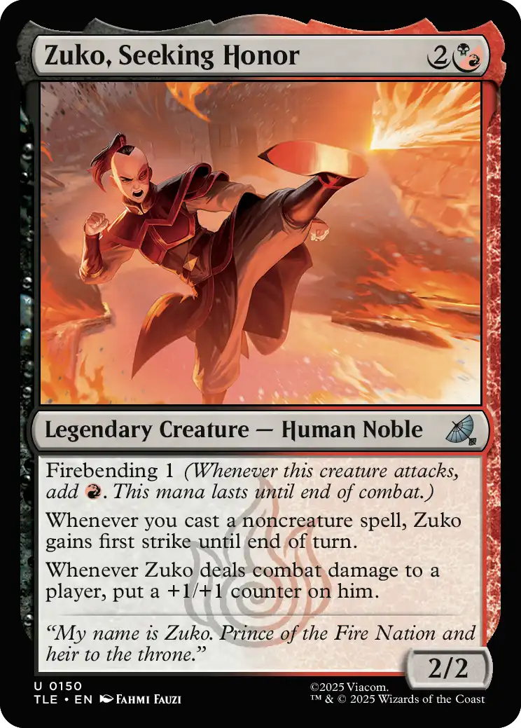 Zuko, Seeking Honor