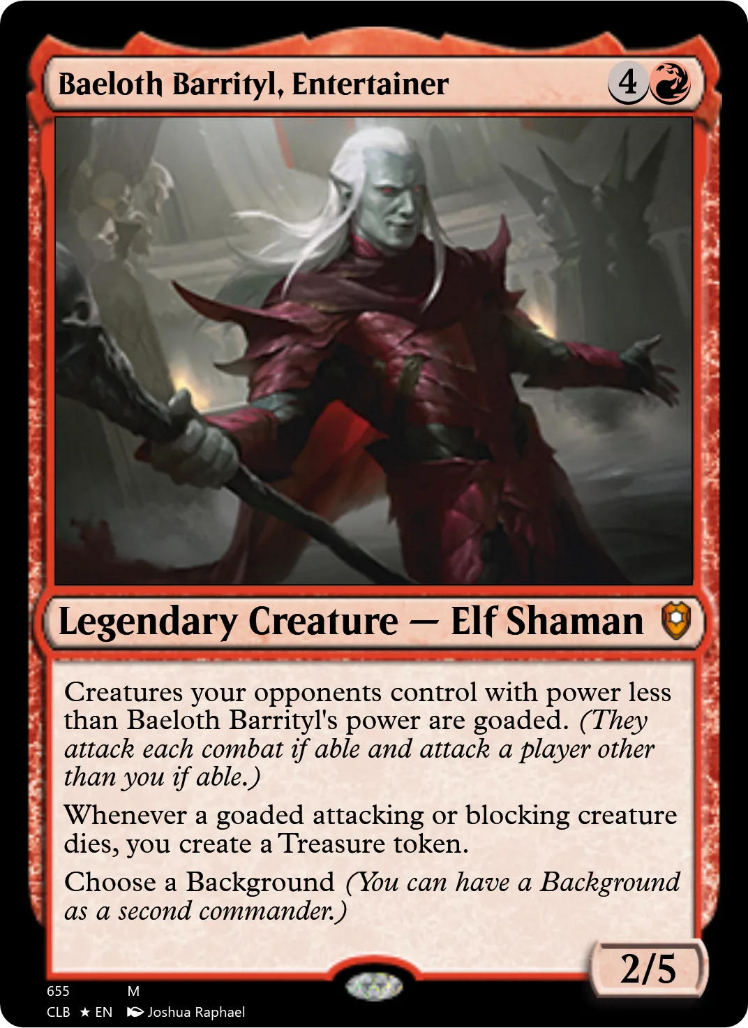 Baeloth Barrityl, Entertainer