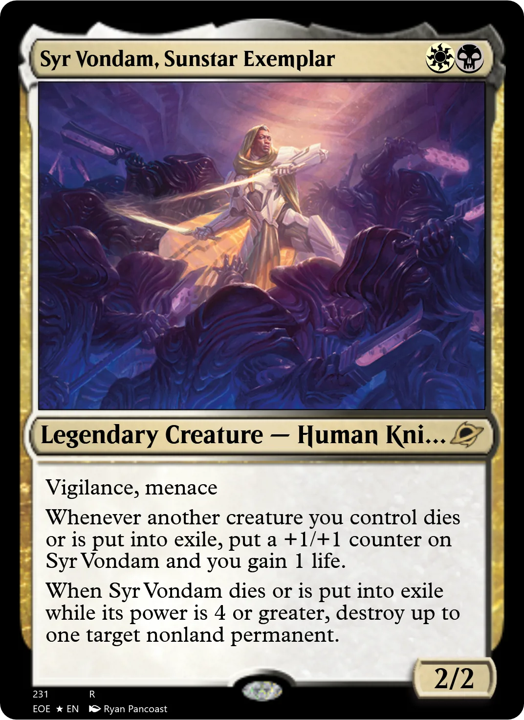 Syr Vondam, Sunstar Exemplar