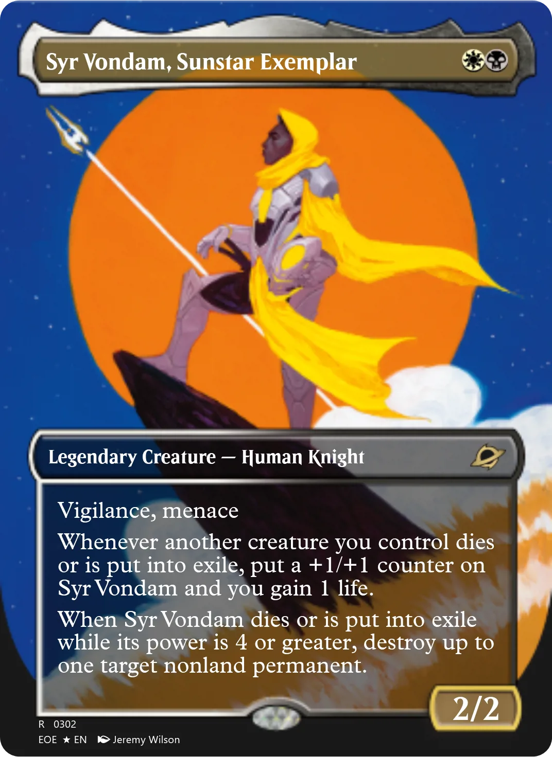 Syr Vondam, Sunstar Exemplar