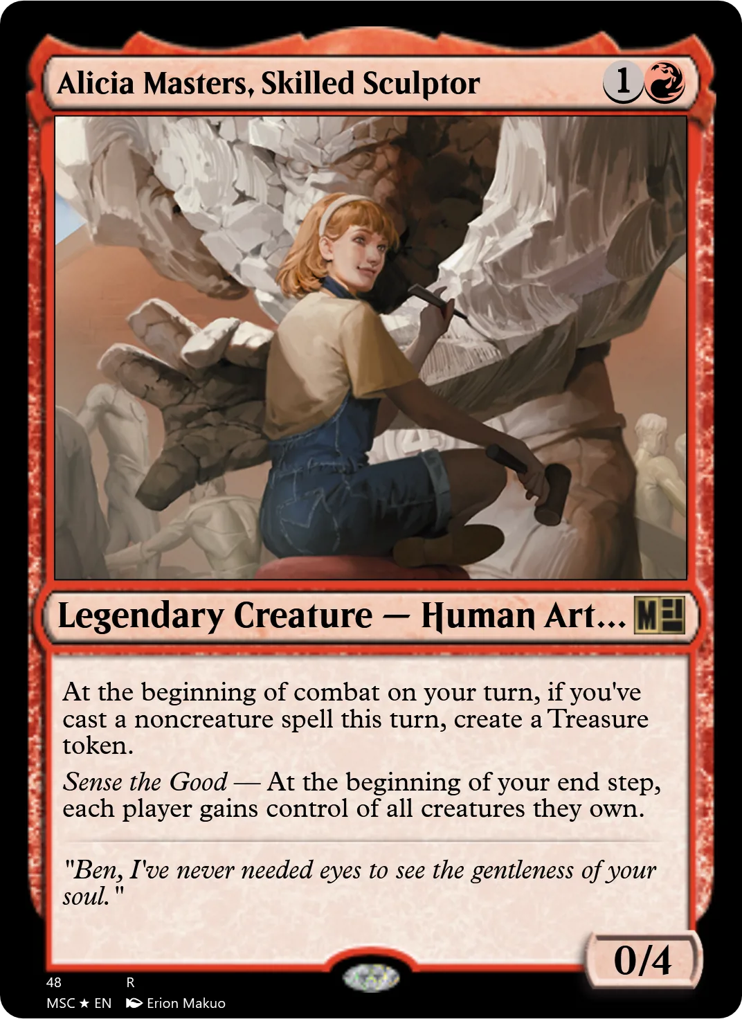 Alicia Masters, Skilled Sculptor