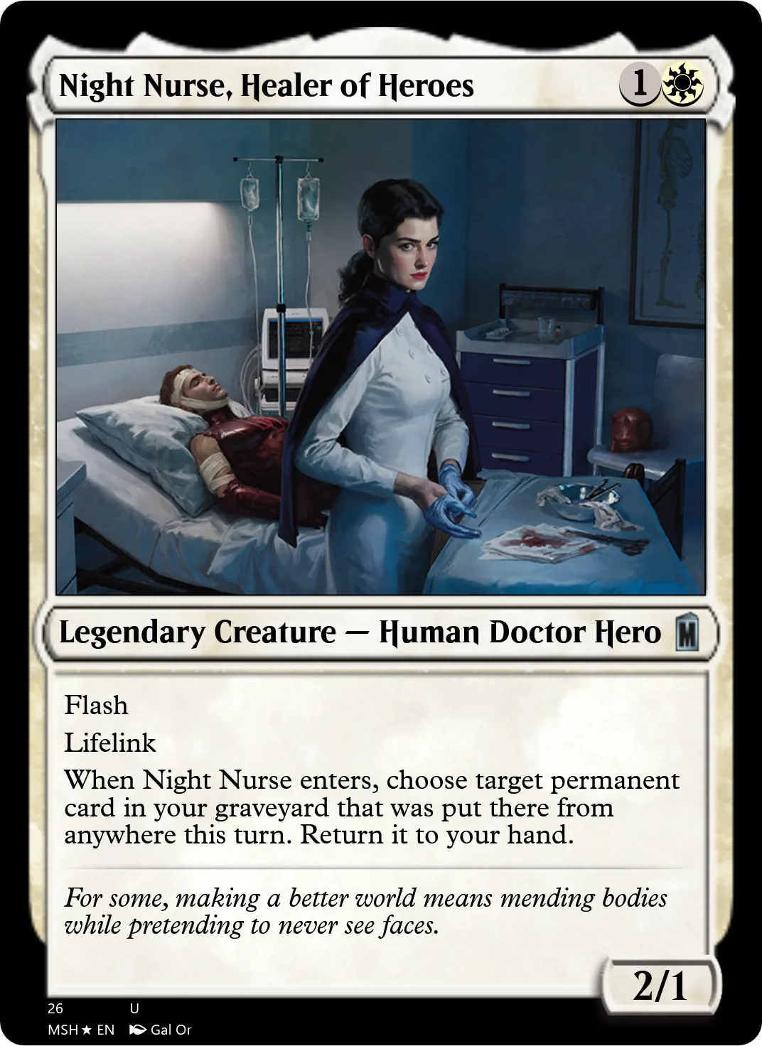 Night Nurse, Healer of Heroes