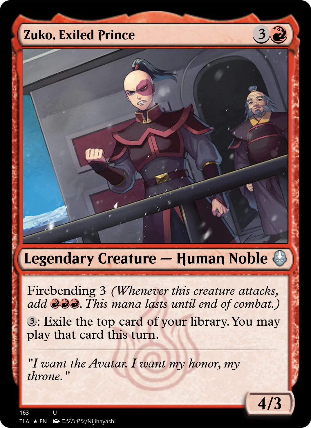 Zuko, Exiled Prince