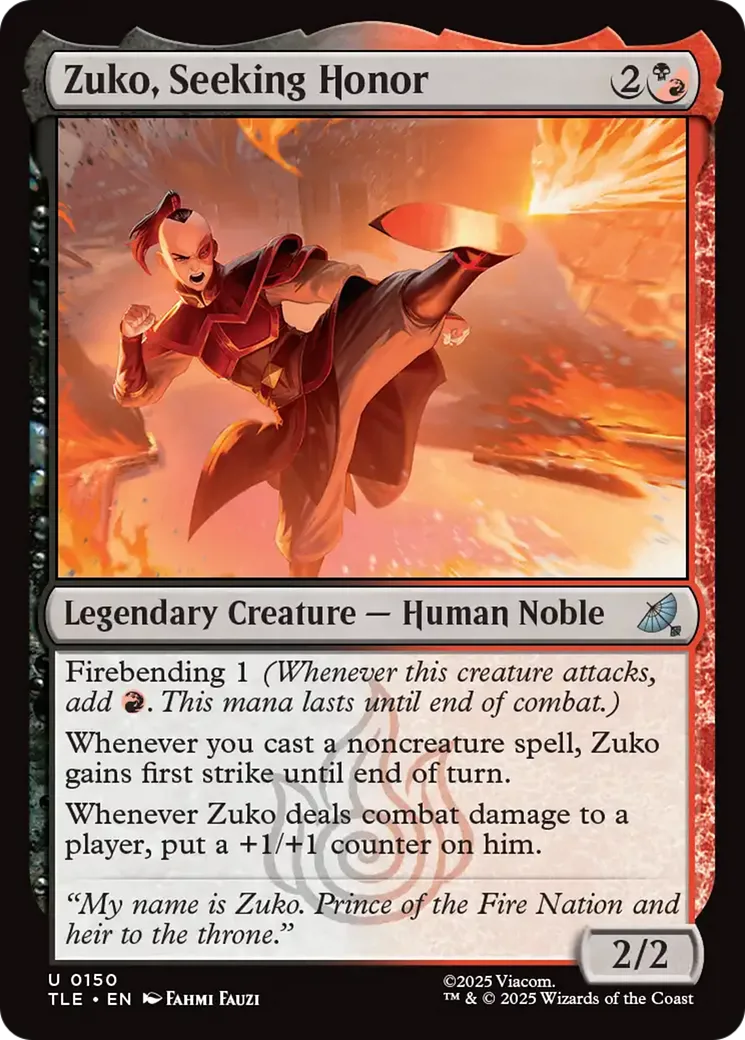 Zuko, Seeking Honor
